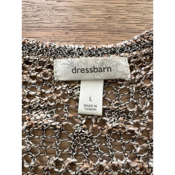 Dress Barn Womens Crochet Open Knit Three Quarter Sleeves Cardigan Sweater Sz L - Picture 7 of 9